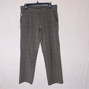 Element Brown Plaid Mid Rise Straight Leg Trouser Pants 30
